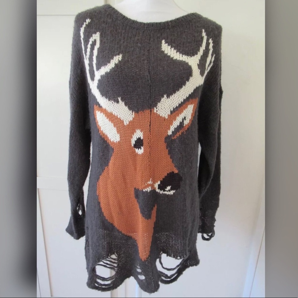 Wildfox Couture Aspen Lennon Reindeer Sweater S - Picture 4 of 8